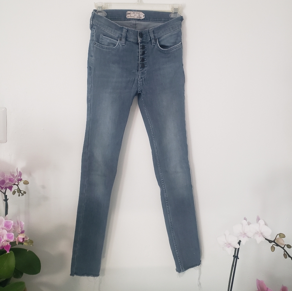 Free People Slate Blue Skinny Jeans